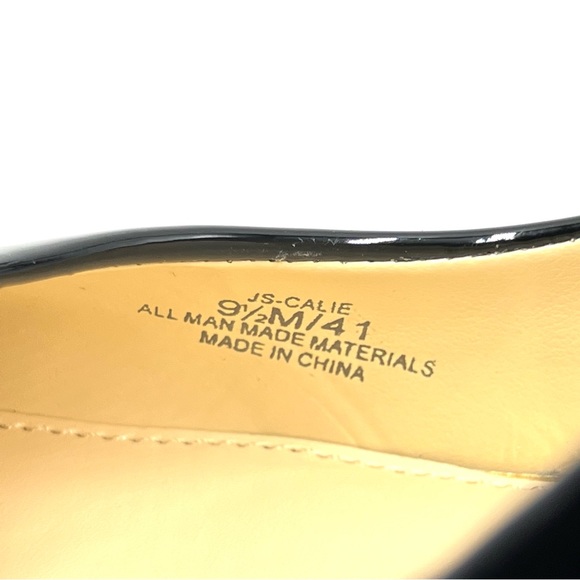 Jessica Simpson Calie Black Patent Faux Vegan Leather Heels Pumps Shoes 9.5 - Picture 13 of 13